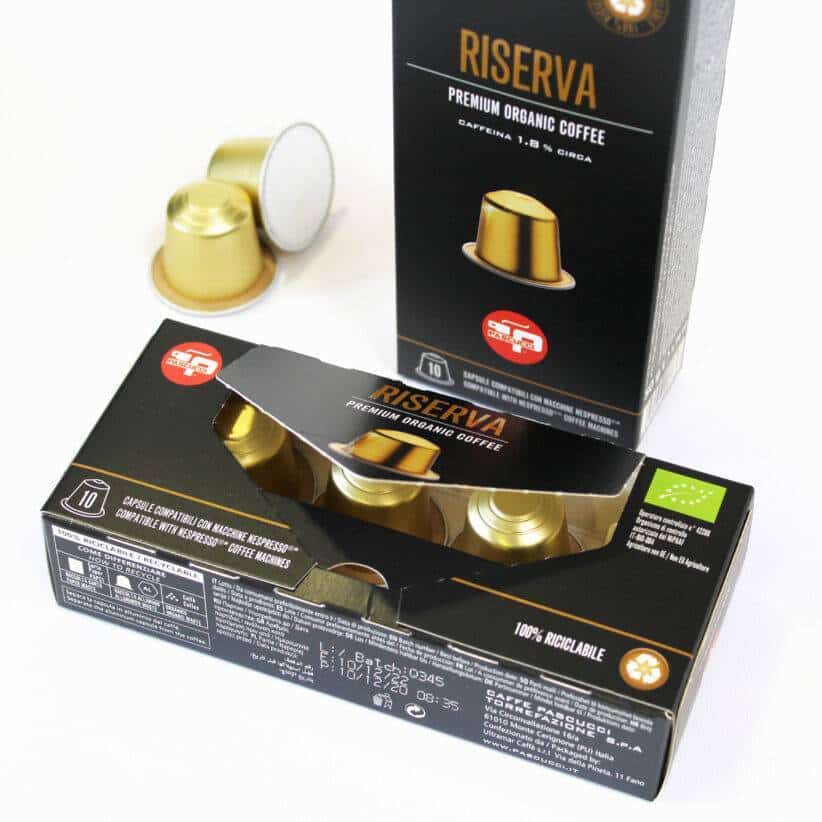 Caffè Bio in capsula alluminio riciclabile 100% comp. Nespresso 100 pz -  Caffè Pascucci Torrefazione