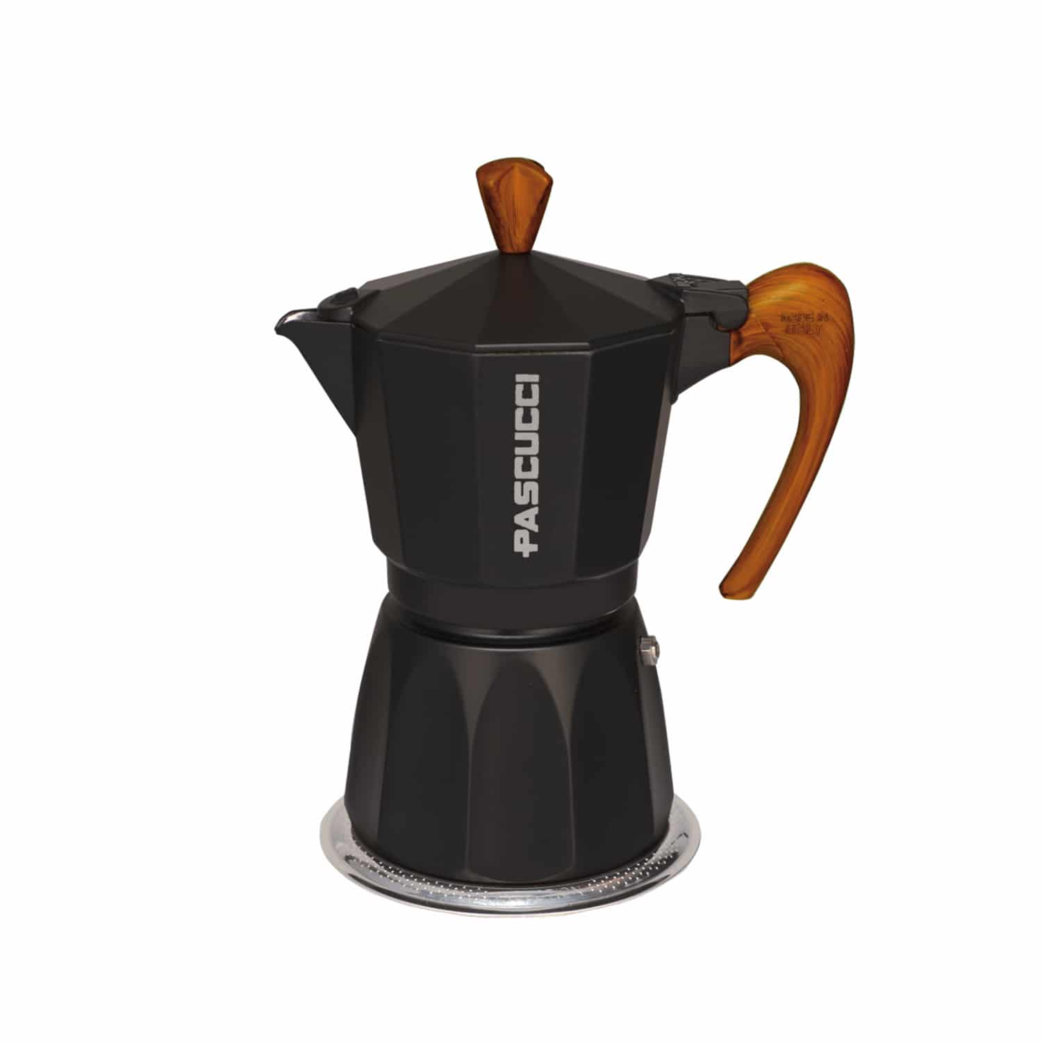Caffettiera Moka 3 tazze nera (funzionante anche a induzione) - Caffè  Pascucci Torrefazione