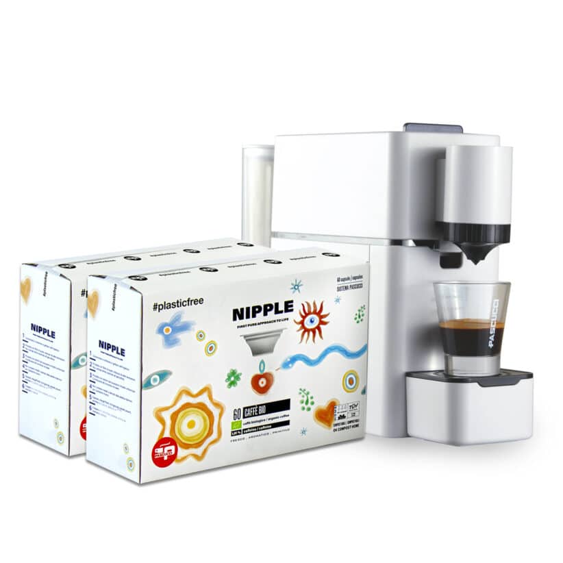 Macchina per capsule Nipple modello SV826 bianca + Caffè Bio Genesi in capsula Nipple (120 pz)